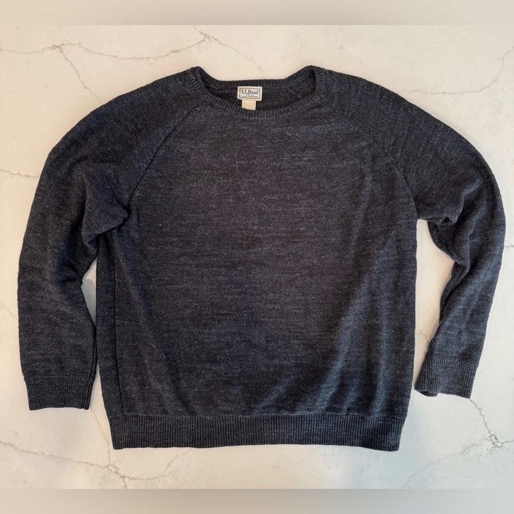 L.L. Bean Black Knit Crewneck Sweater